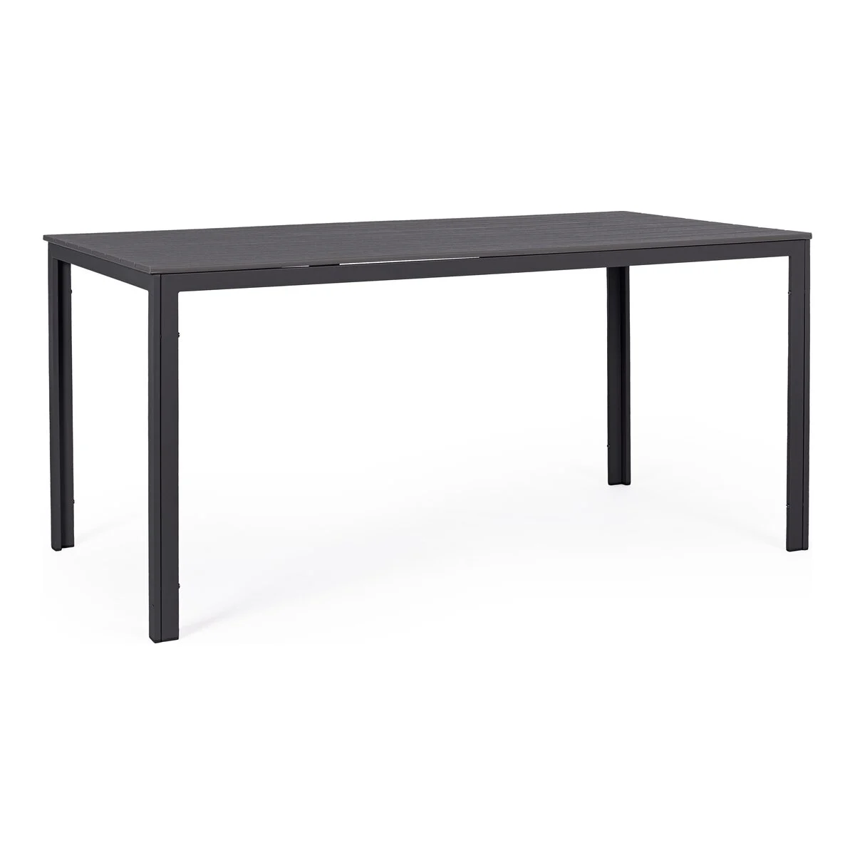 Gartenesstisch Sarita - Metall & Kunststoffplatte, 156 x 78 cm, Anthrazit