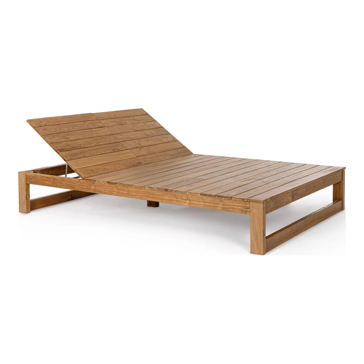 Gartenliege Honolulu verstellbar - Teakholz Natur, 140 x 200 cm
