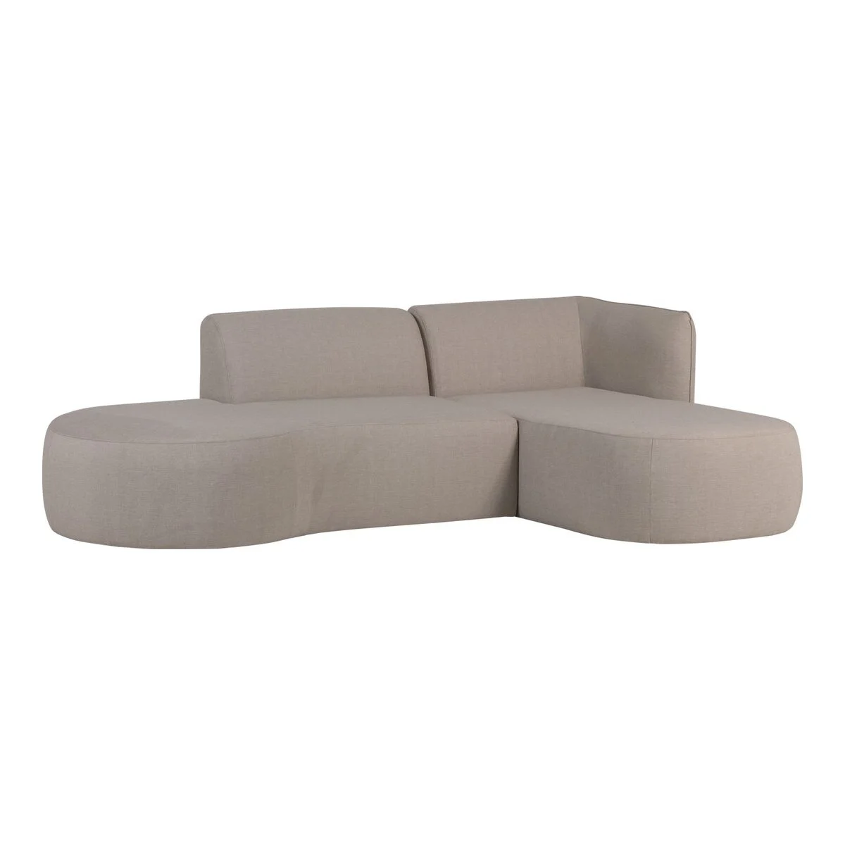 Gartenecksofa Chaiselongue Chios - Polyolefin-Stoff Beige, Rechts