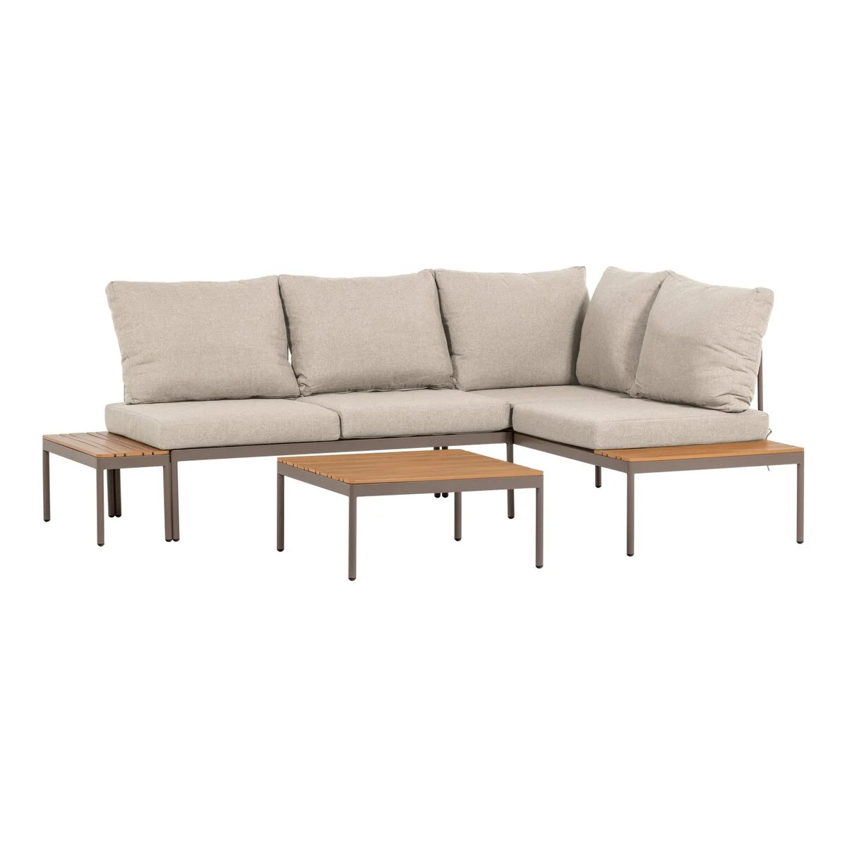 Garten-Set Zaro - Metall & Olefin-Stoff, Beige