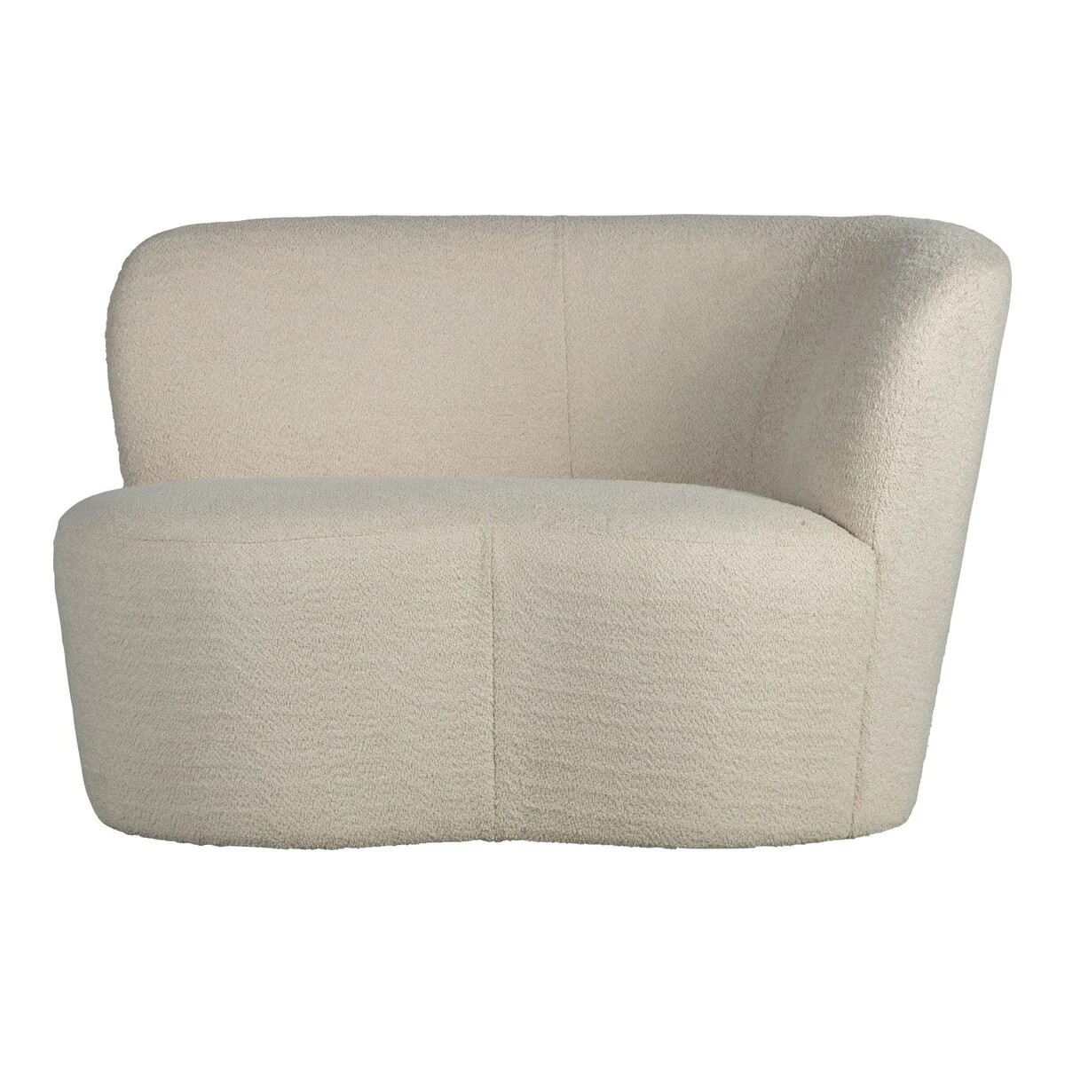 Sofa Stone - Bouclé-Stoff Creme, Rechts