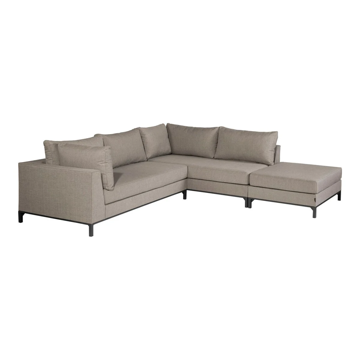 Gartenecksofa Sicilie - Aluminium & Outdoor-Stoff Taupe, Rechts