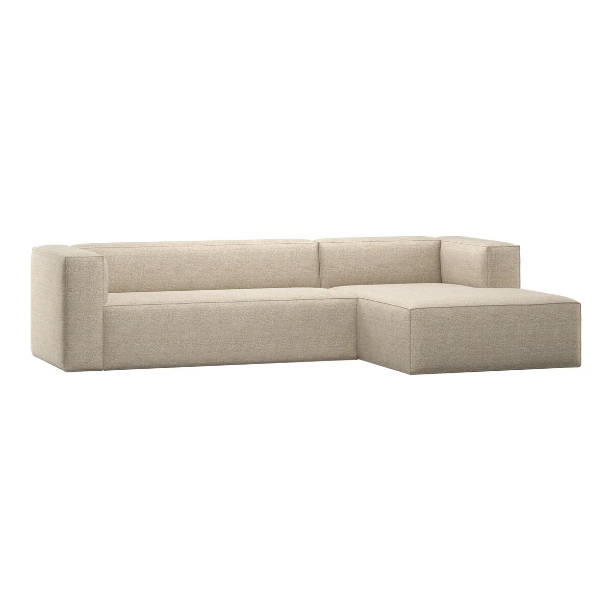 Ecksofa Bean - Melange-Stoff Beige, Rechts