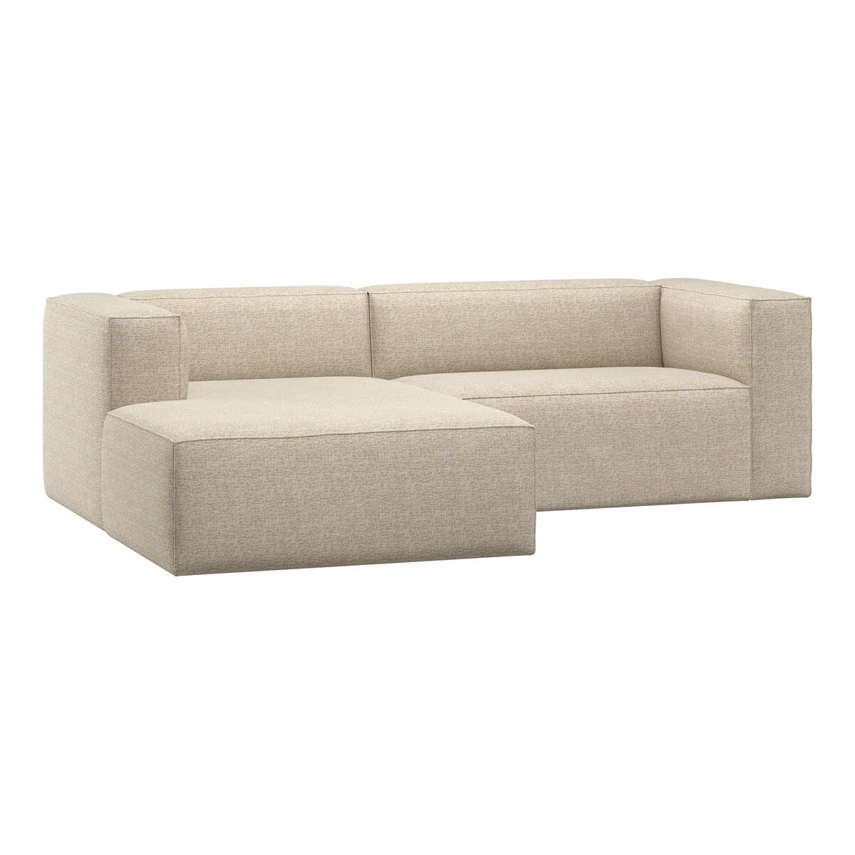 Ecksofa Chaiselongue Bean - Melange-Stoff Beige, Links