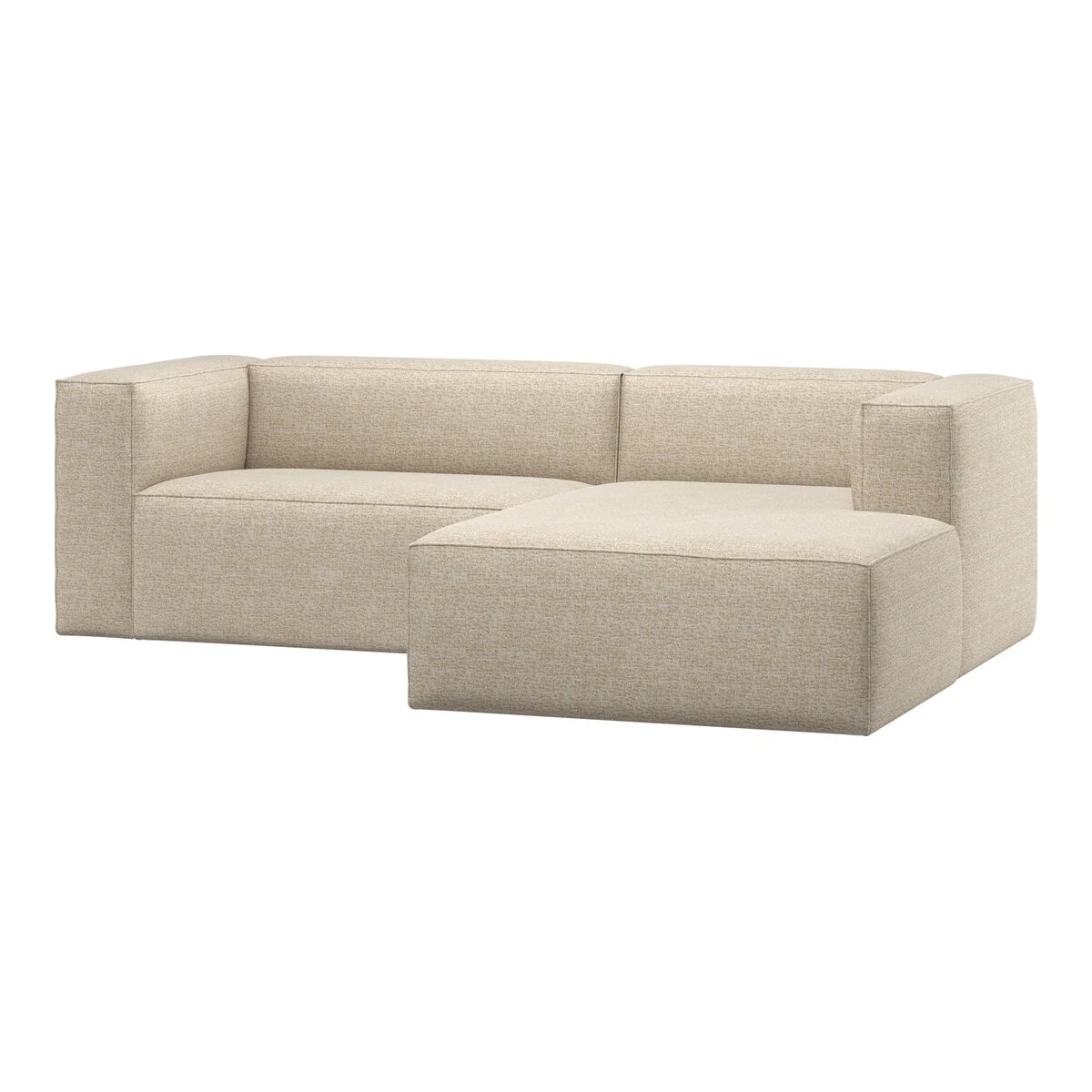 Ecksofa Chaiselongue Bean - Melange-Stoff Beige, Rechts
