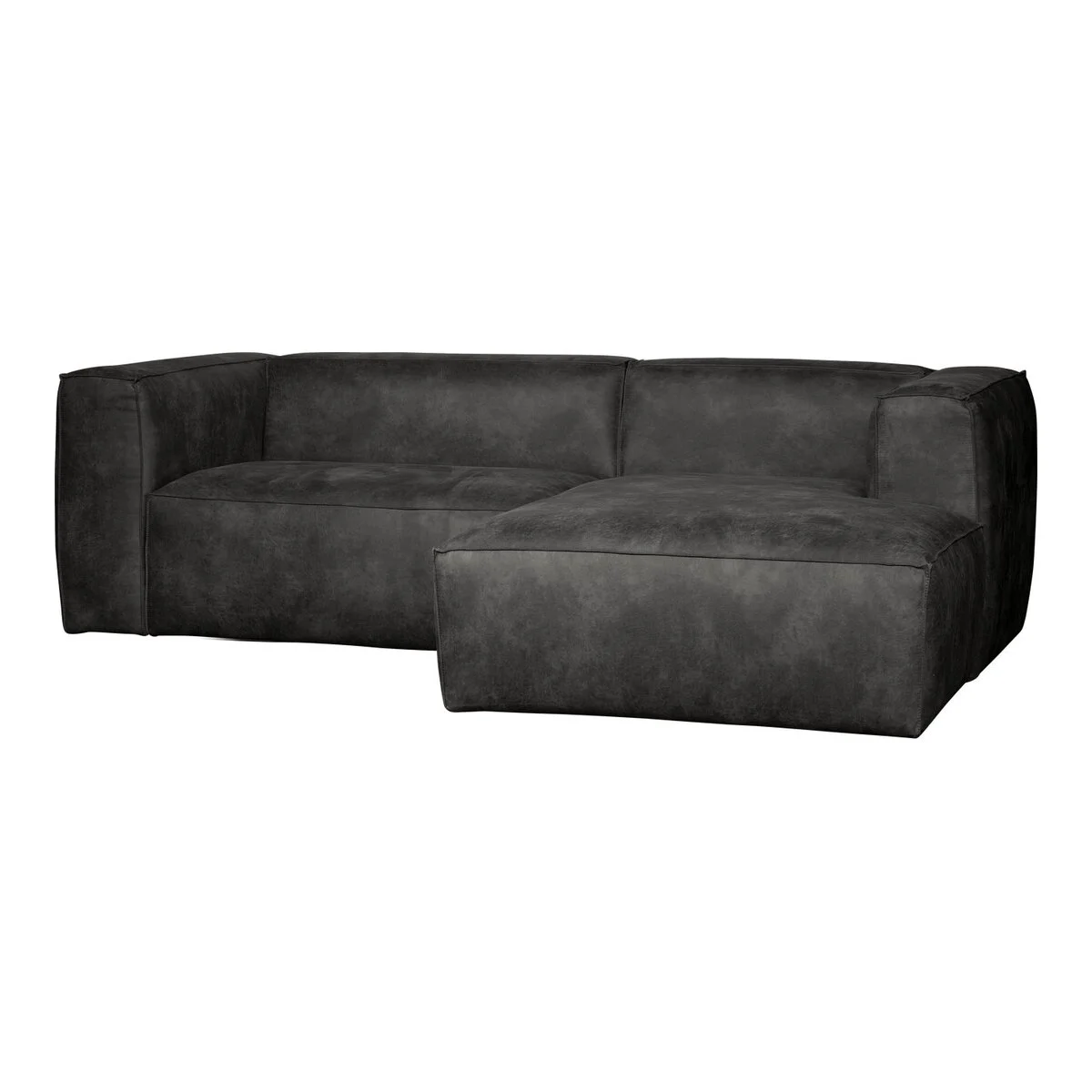 Ecksofa Chaiselongue Bean - Lederoptik Schwarz, Rechts