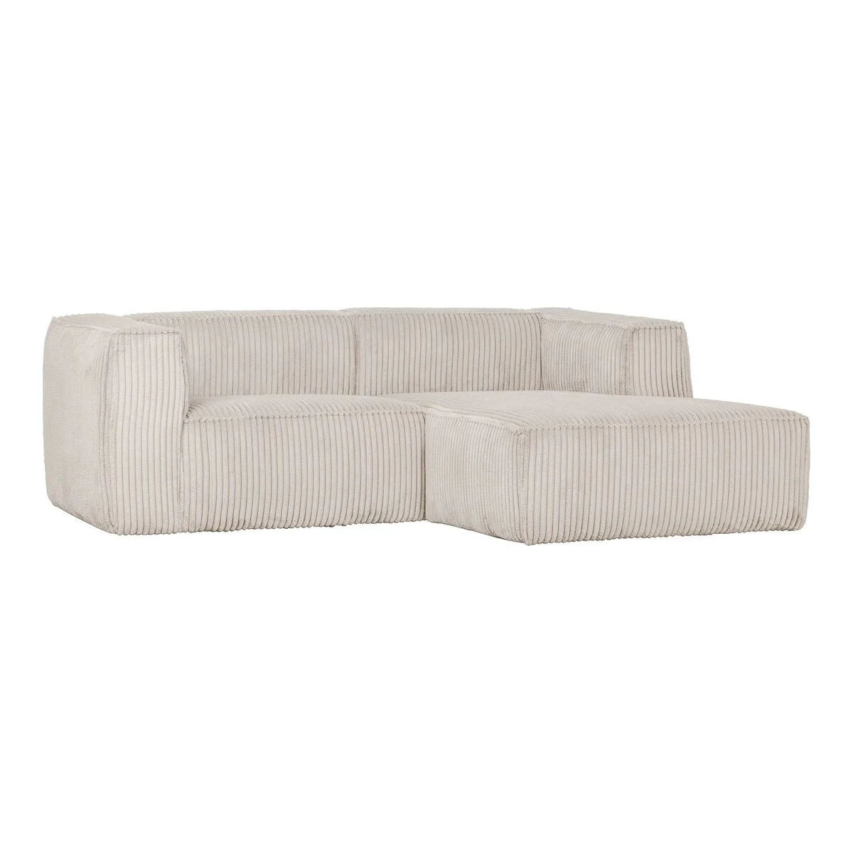 Ecksofa Chaiselongue Bean - Cordbezug Natur, Rechts