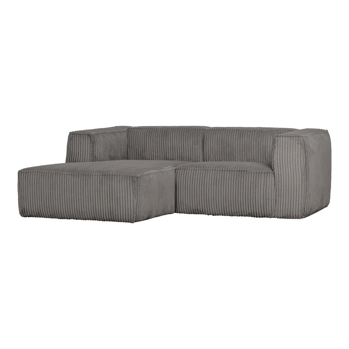 Ecksofa Chaiselongue Bean - Cordbezug Grau, Links