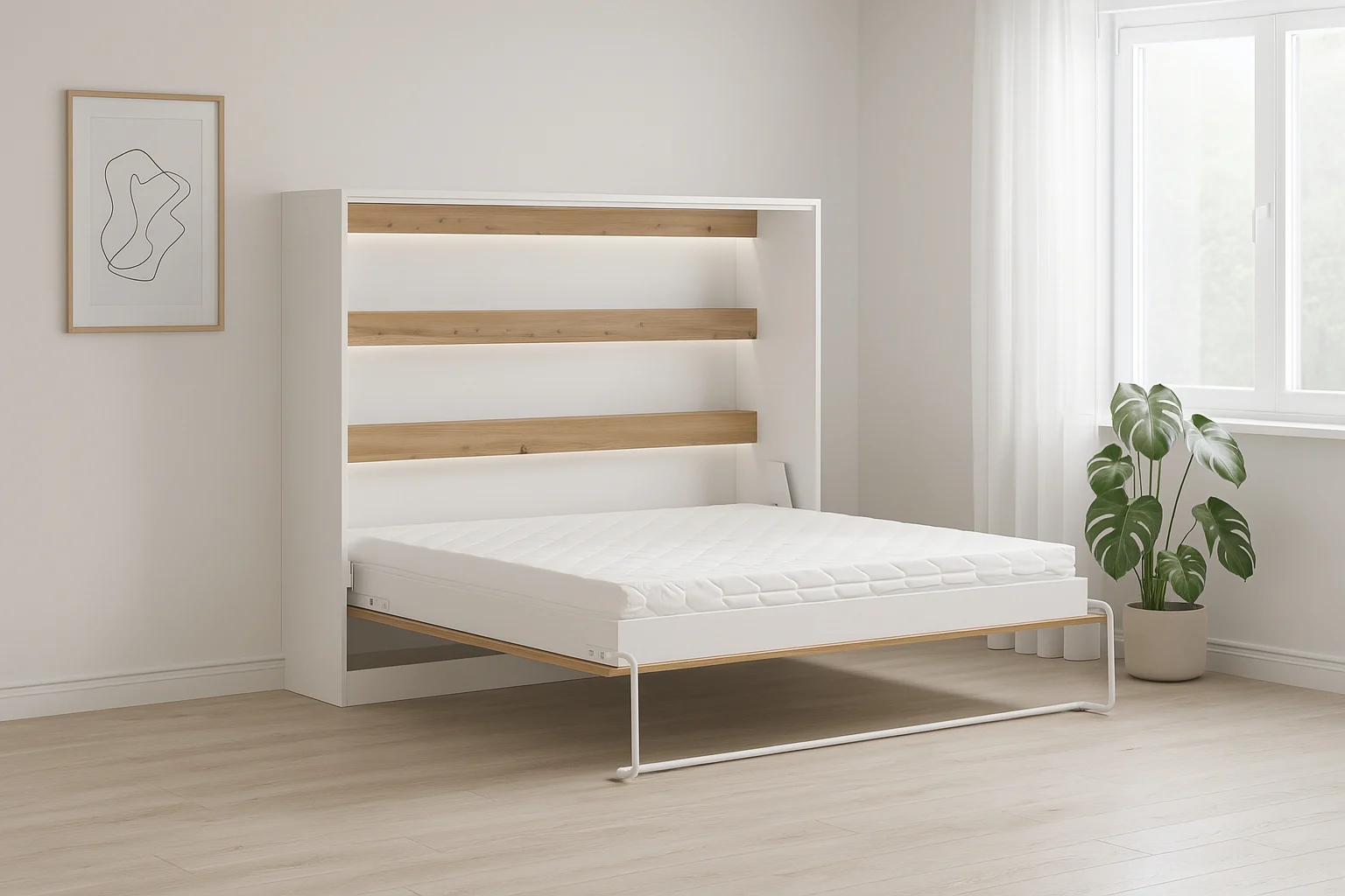 Schrankbett Perfekt 140×200 ein horizontales , das Design und Funktionalität vereint