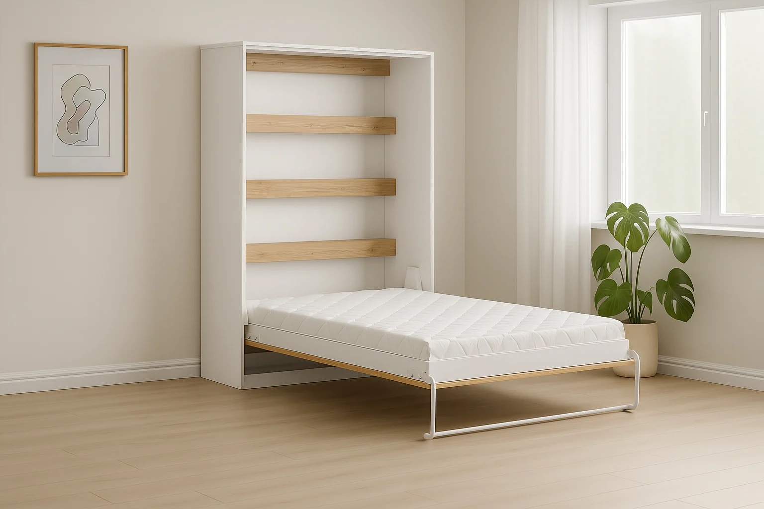 Schrankbett Perfekt 140×200 ein vertikales, das Design und Funktionalität vereint mit Matratze