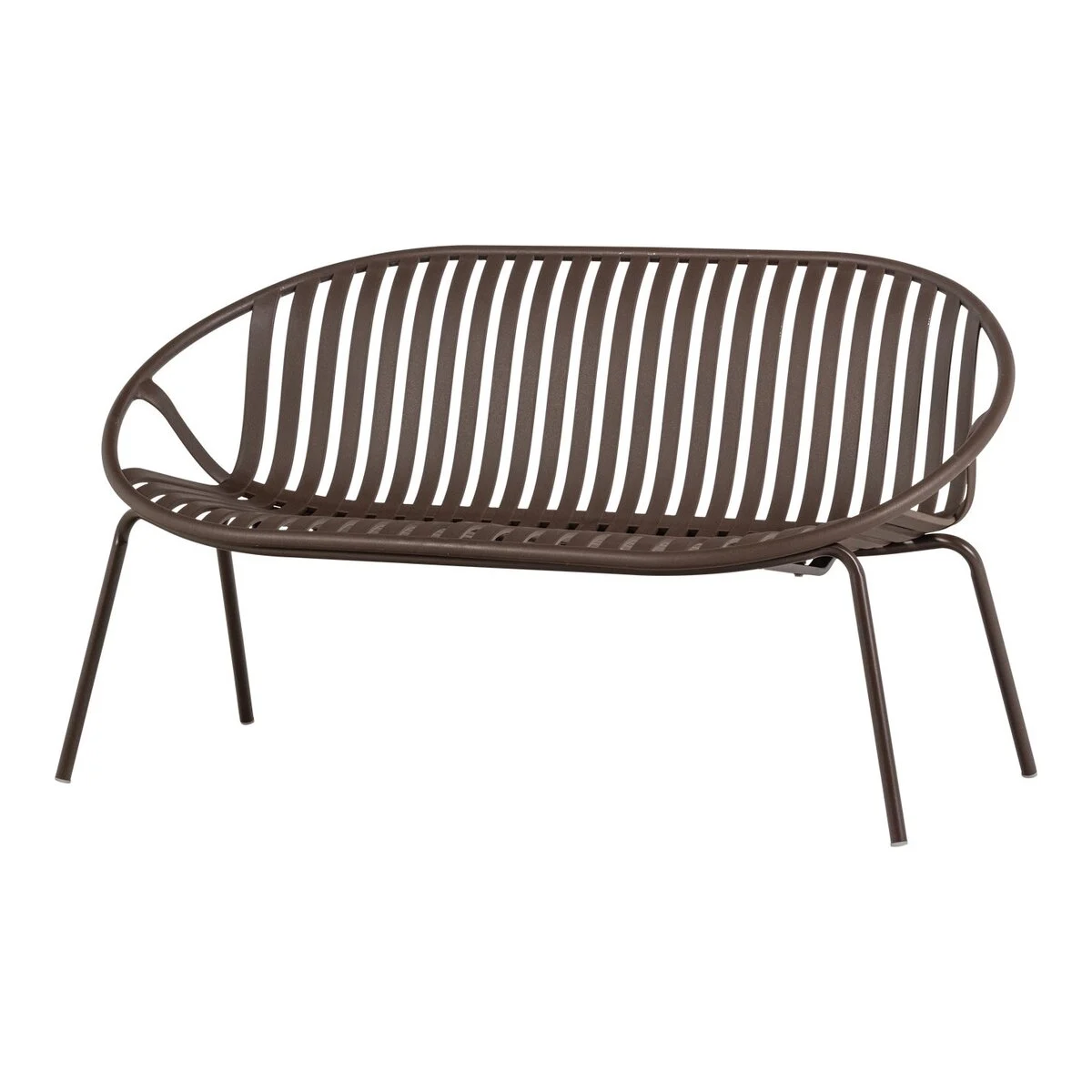 2-Sitzer Gartensofa Bruce - Aluminium & Polypropylen, Lila / Braun