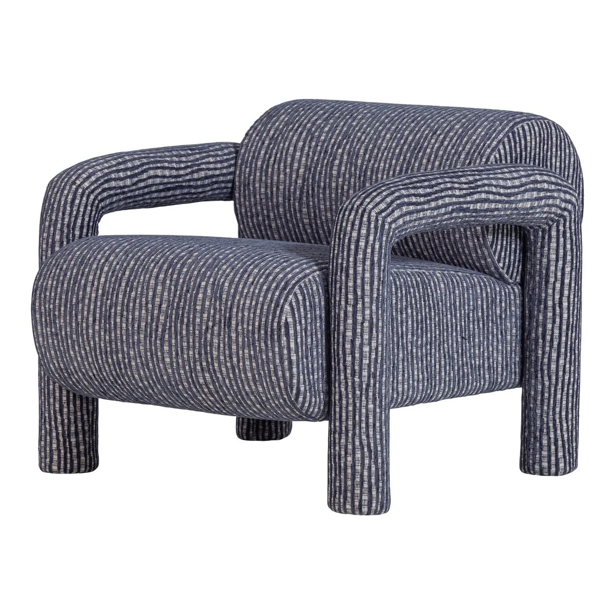 Sessel Lenny - Kite-Musterstoff Grau-Blau