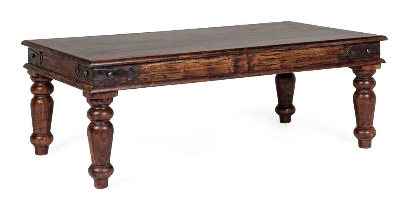 Couchtisch Jaipur aus Akazienholz, klassisches Design, rechteckig, braun, 110 cm - Bizzotto