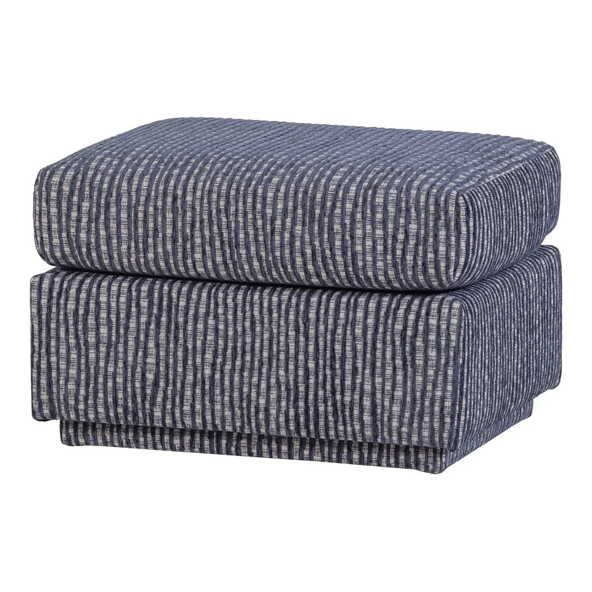 Polsterhocker Lou - Kite-Musterstoff Grau-Blau