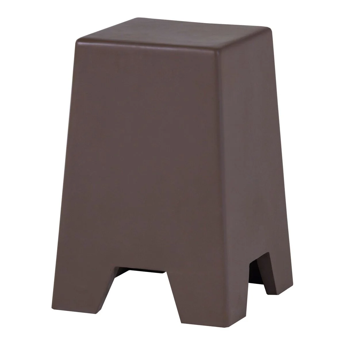 Beistelltisch Zina - Glasfaser Braun, Betonoptik, 36 x 36 cm