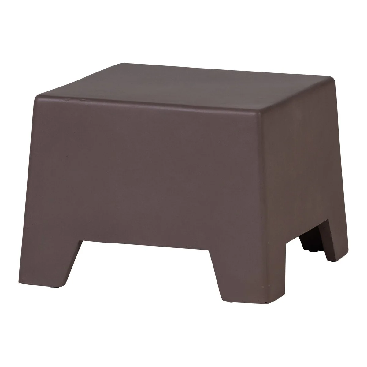 Beistelltisch Zina - Glasfaser Braun, Betonoptik, 50 x 50 cm