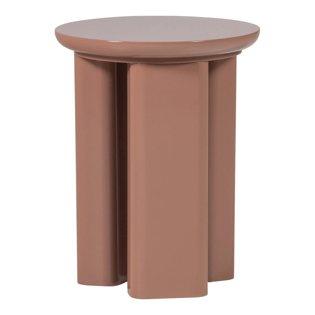 Beistelltisch Orivo - MDF & Holzfurnier Altrosa, Ø 40 cm