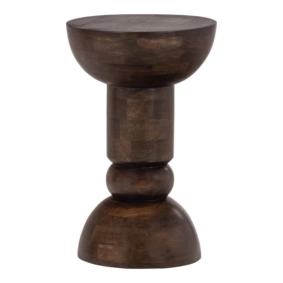 Beistelltisch Emel - Mangoholz Dunkelbraun, Ø 46 cm