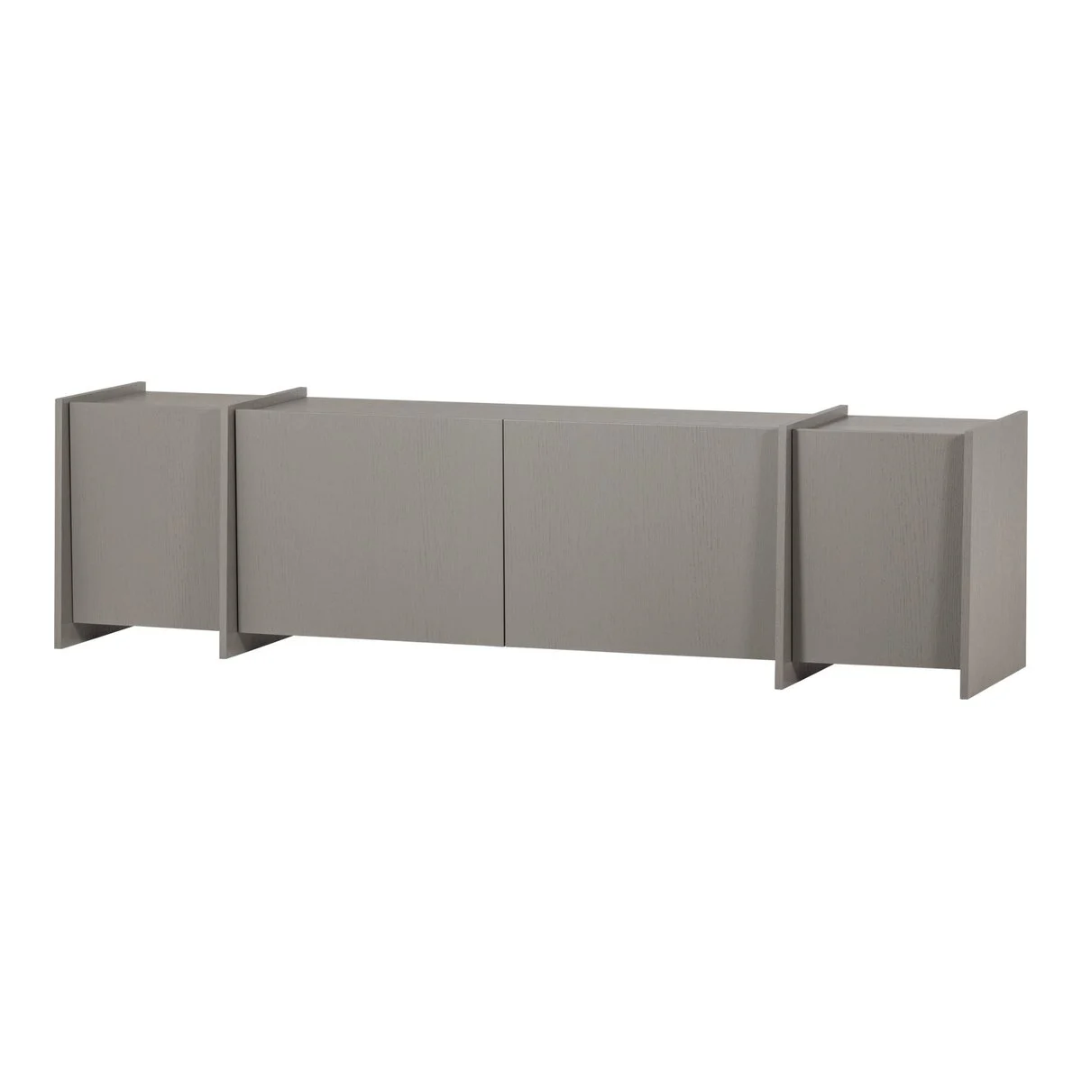 TV-Board Brock - Aschenfurnier warmes Grau, 200 cm