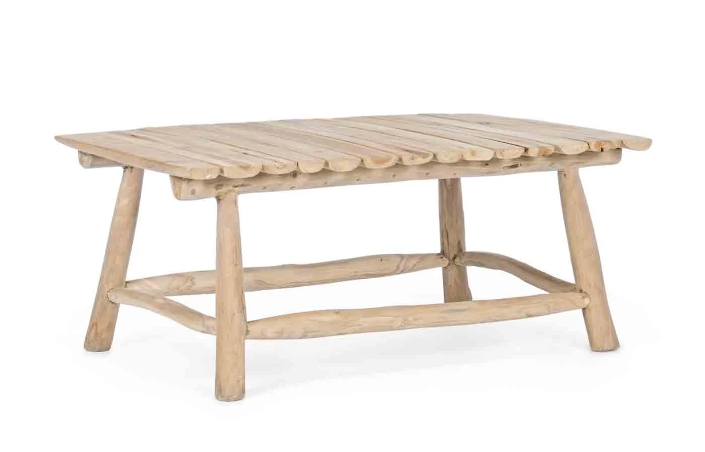 Couchtisch Sahel aus Teakholz, skandinavischer Stil, natur, rechteckig, Bizzotto, 90x60 cm