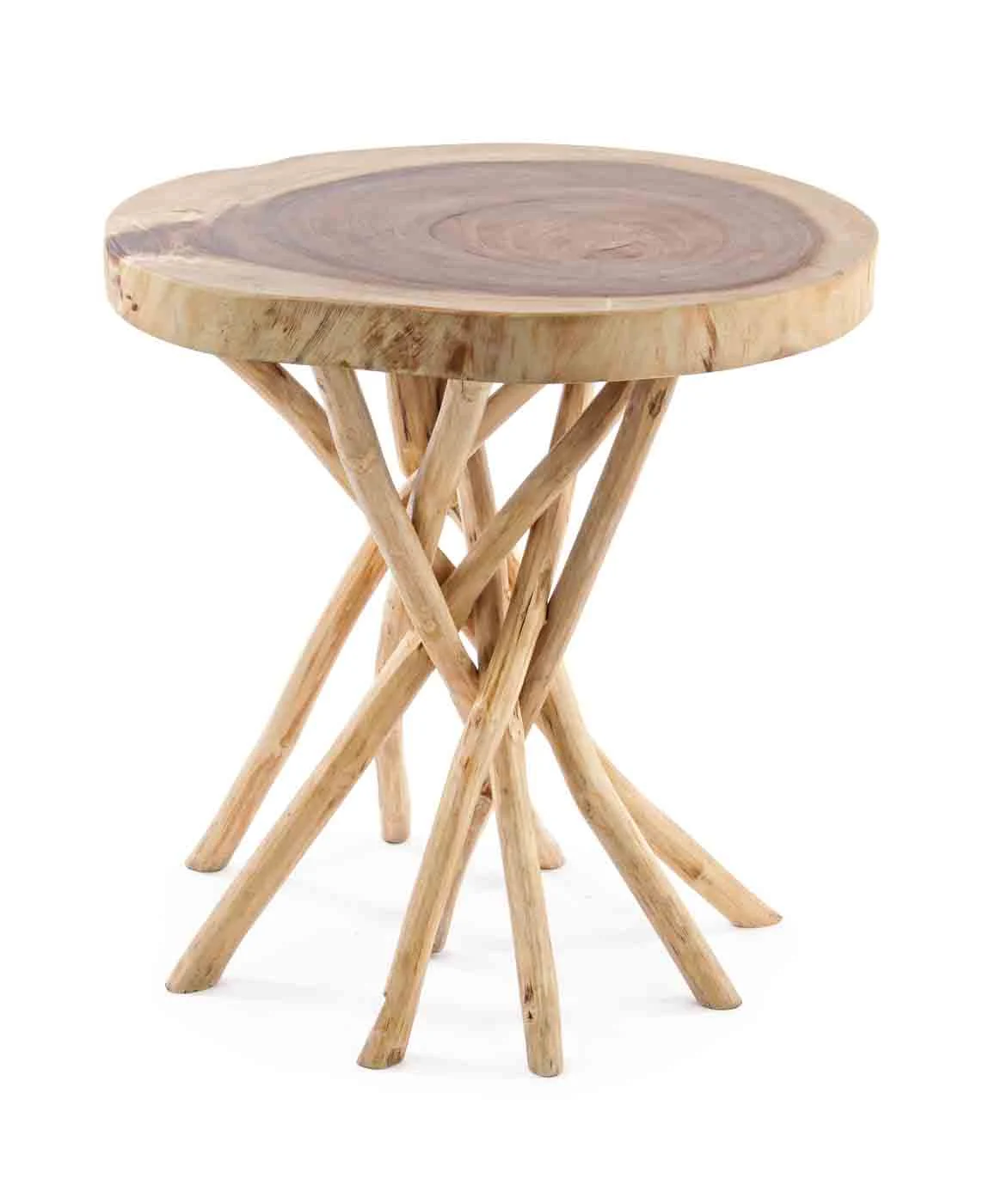 Couchtisch Solidad aus Suarholz, rundes Design, natürliches Finish, 56 cm Durchmesser - Bizzotto