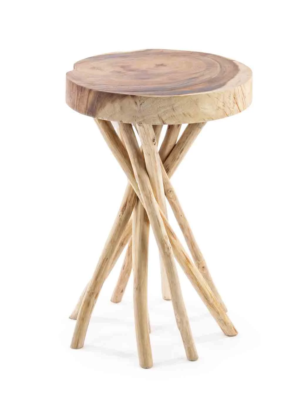 Couchtisch Solidad aus Suarholz, rundes Design, natur, 35 cm Durchmesser, stilvoll für Dein Zuhause - Bizzotto