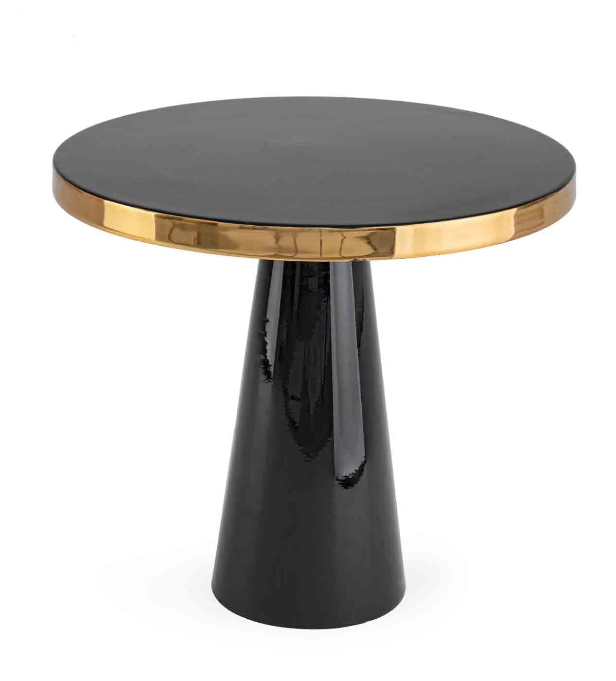 Beistelltisch Nandika aus Metall, rundes Design, modern, schwarz, Ø 51 cm, für dein Zuhause - Bizzotto
