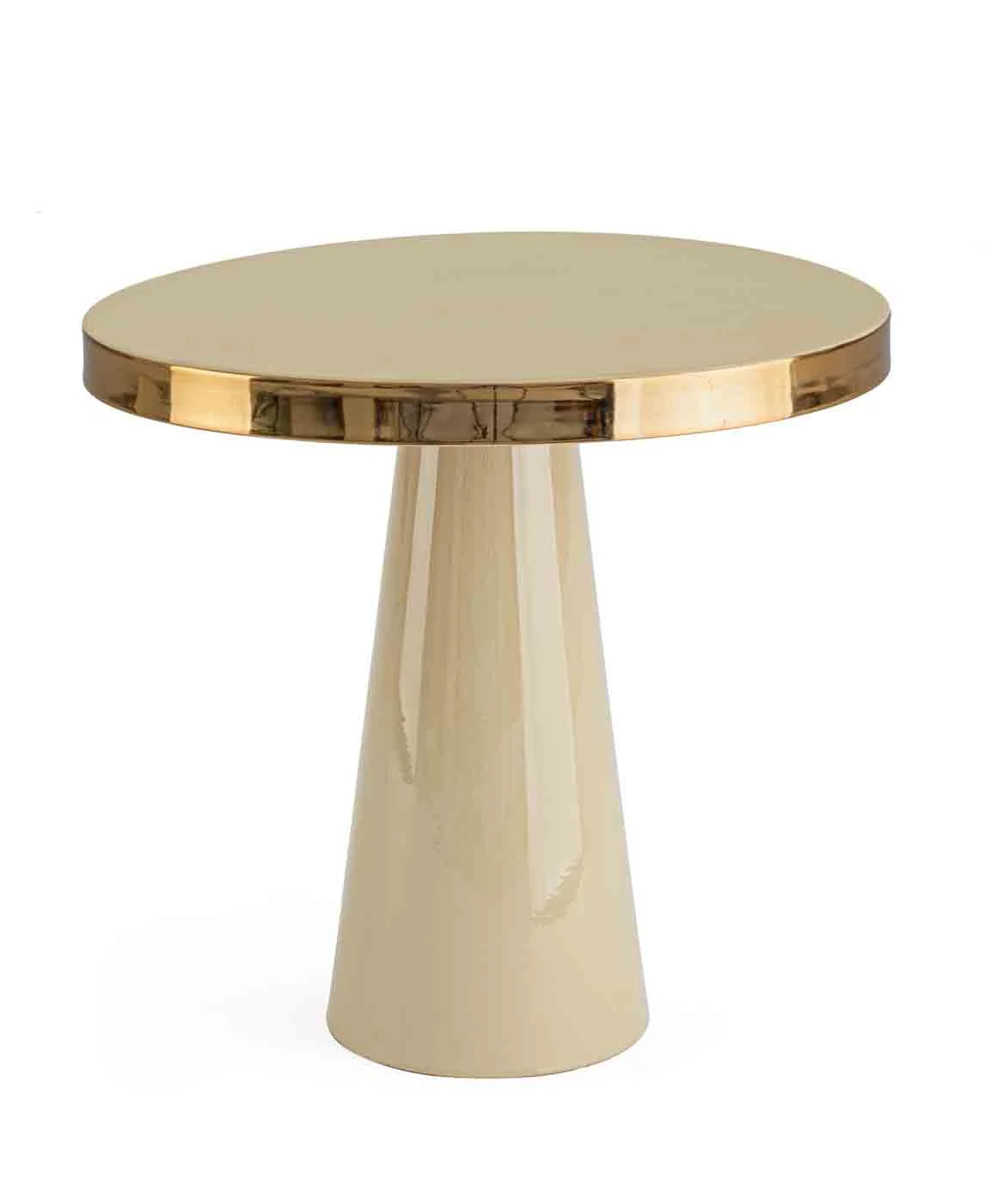 Beistelltisch Nandika aus Metall, rundes Design, creme, modern und vielseitig für Dein Zuhause - Bizzotto