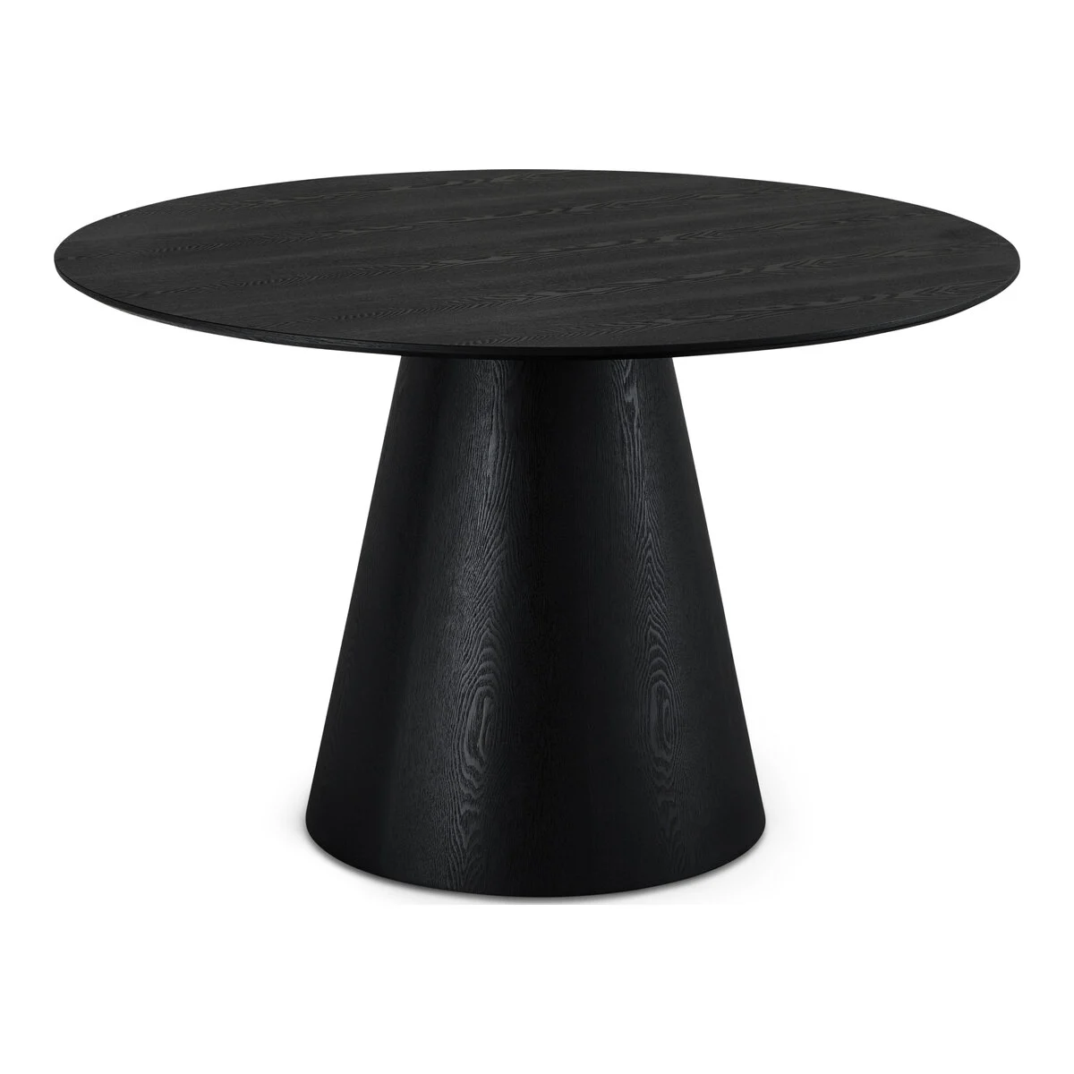 Esstisch Oganto Rund Ø120 cm - Moderner Holztisch für 4 Personen, Schwarz