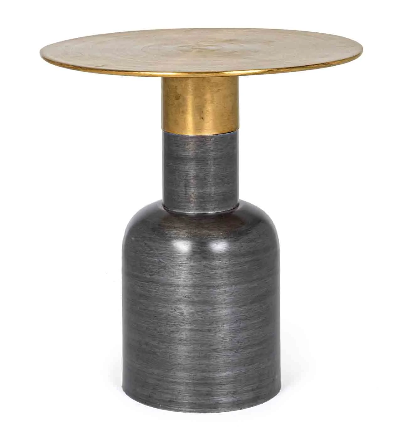 Beistelltisch Alopa aus Metall, rundes Design, moderner Stil, goldfarben, Ø 45 cm - Bizzotto