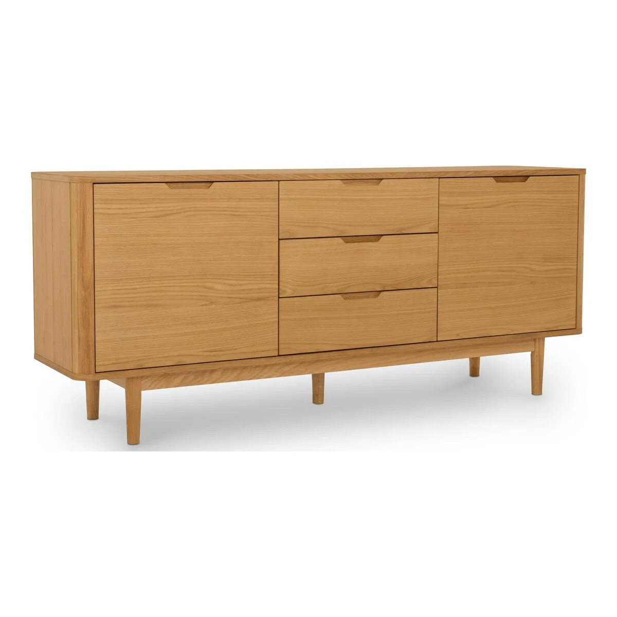 Sideboard Gorbin Eiche Natur 180 cm - 2 Türen, 3 Schubladen & Soft-Close