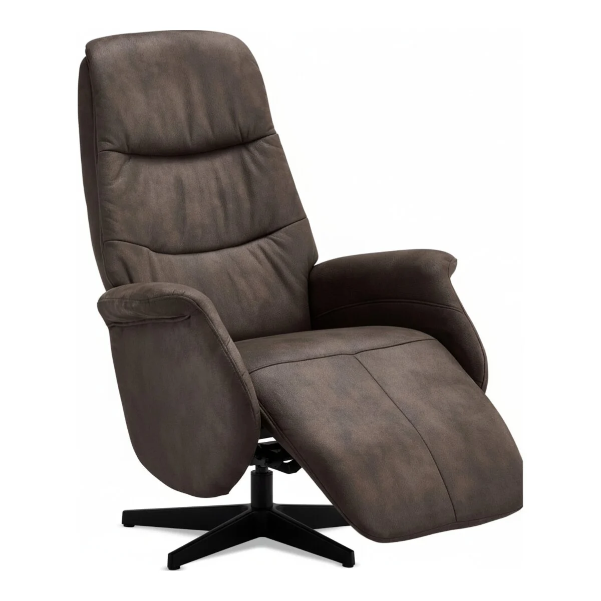 Relaxsessel Atella Stoff Taupe - Drehsessel mit Liegefunktion & Fußstütze