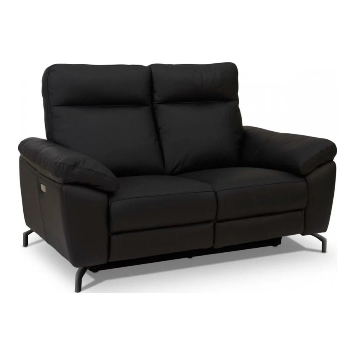 2-Sitzer Relaxsofa Astella Leder Schwarz - Elektrisches Sofa mit Liegefunktion & USB