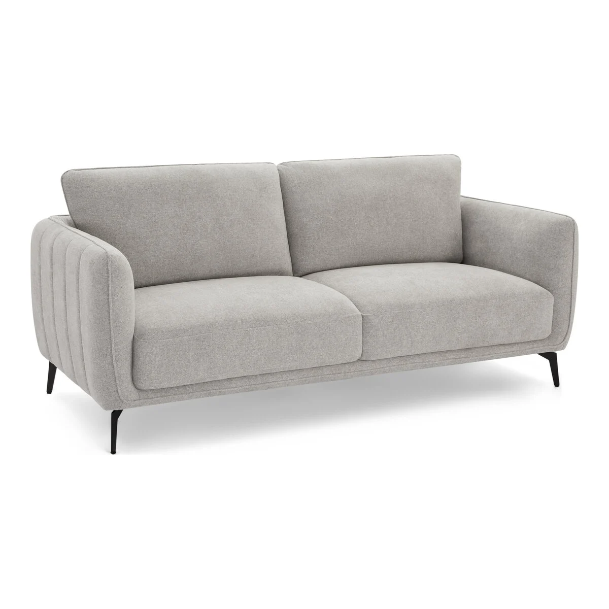 3-Sitzer Sofa Alenes Stoff Hellgrau - mit Taschenfederkern & weicher Polsterung