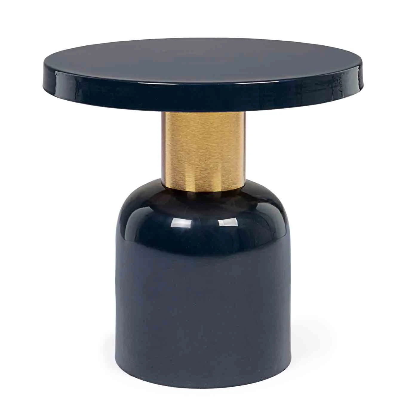Beistelltisch Nalima aus Metall, modern rundes Design, dunkelblau, Ø 41 cm, für Dein Zuhause - Bizzotto