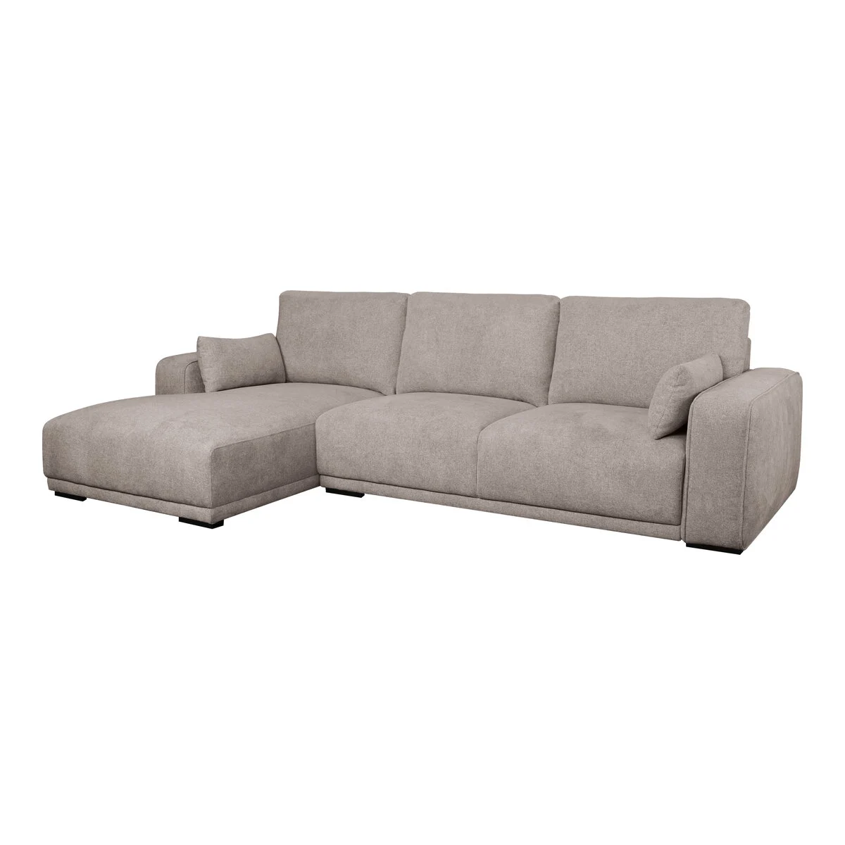 Ecksofa Fonora Taupe - Linke Recamiere, Federkern & OEKO-TEX Stoff