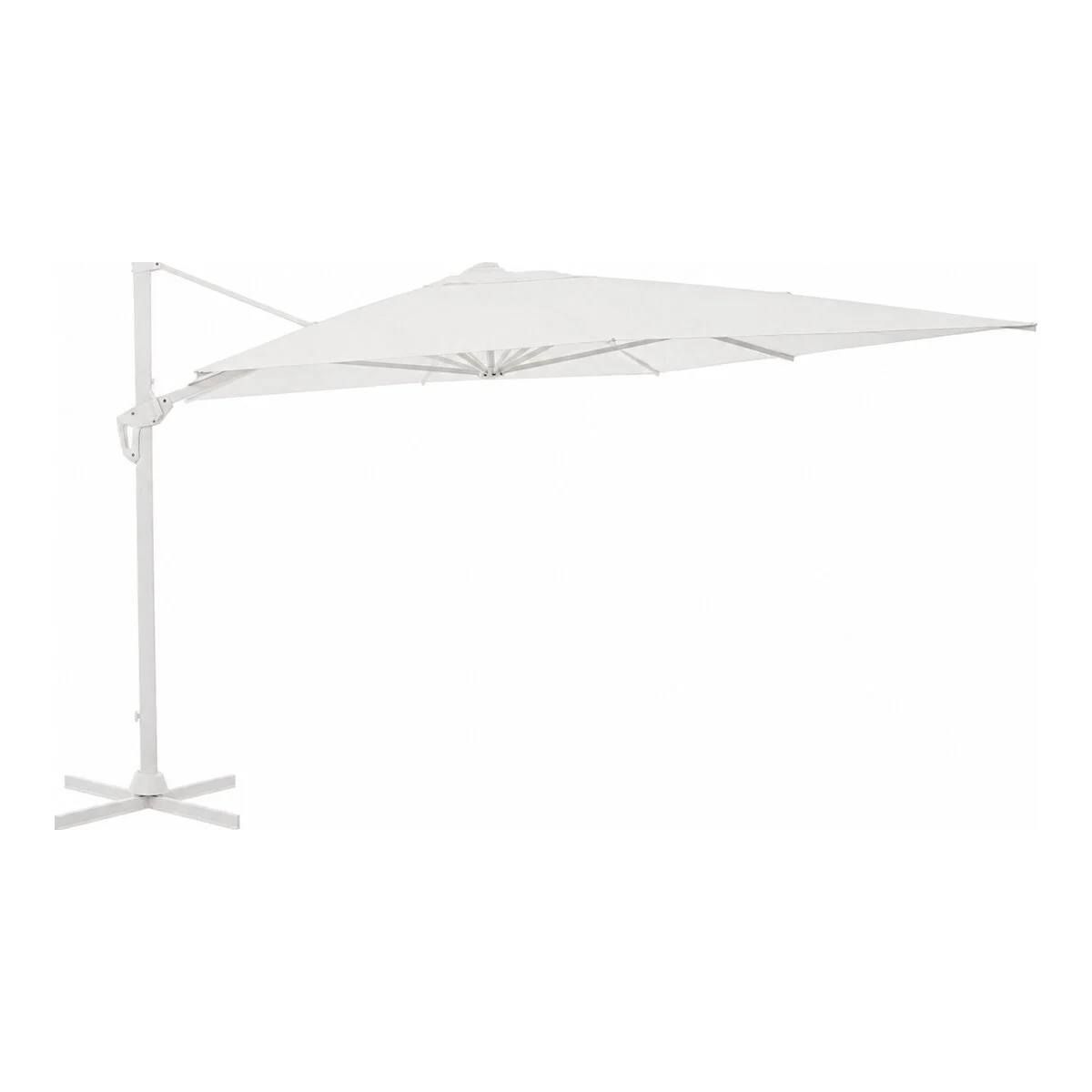 Sonnenschirm Vega aus Aluminium, Ampelschirm 3x4 m, modern, weiß, 360° schwenkbar - Bizzotto