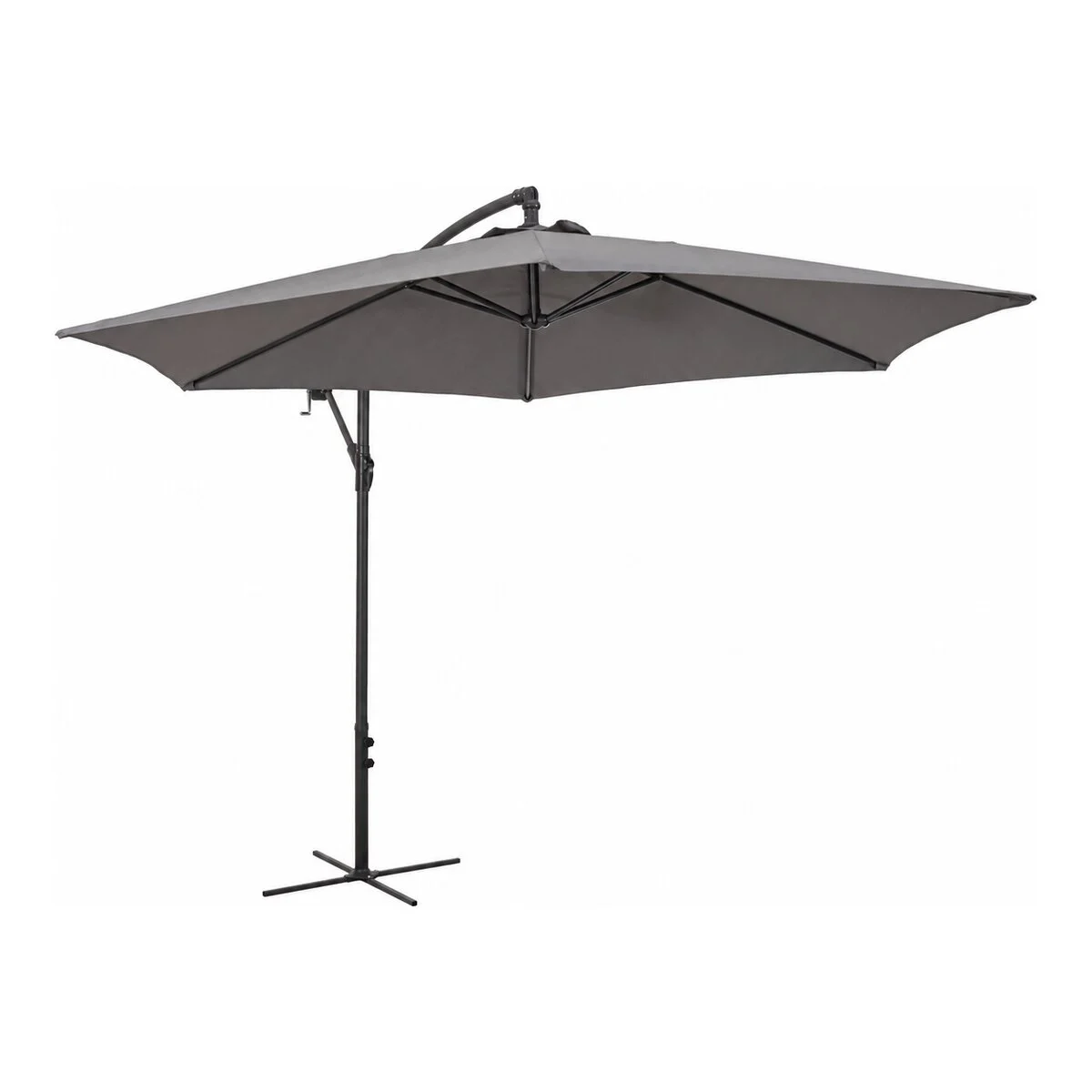 Ampelschirm Nizza - Aluminium Anthrazit, Polyester-Stoff Dunkelgrau, Ø 300 cm