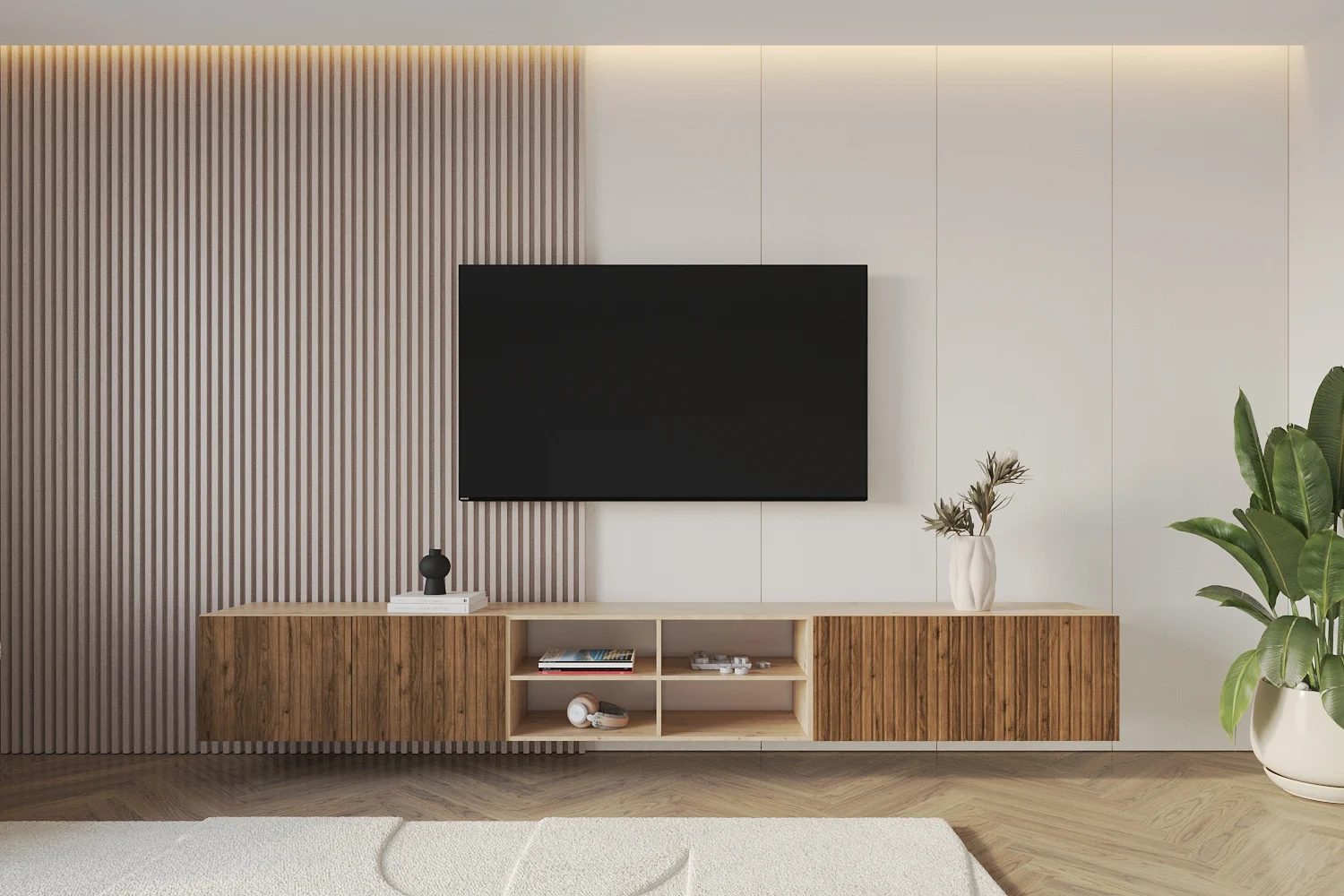 Lowboard KITO 4 offen Artisan und Katania 3 x 100 cm - Altdecor