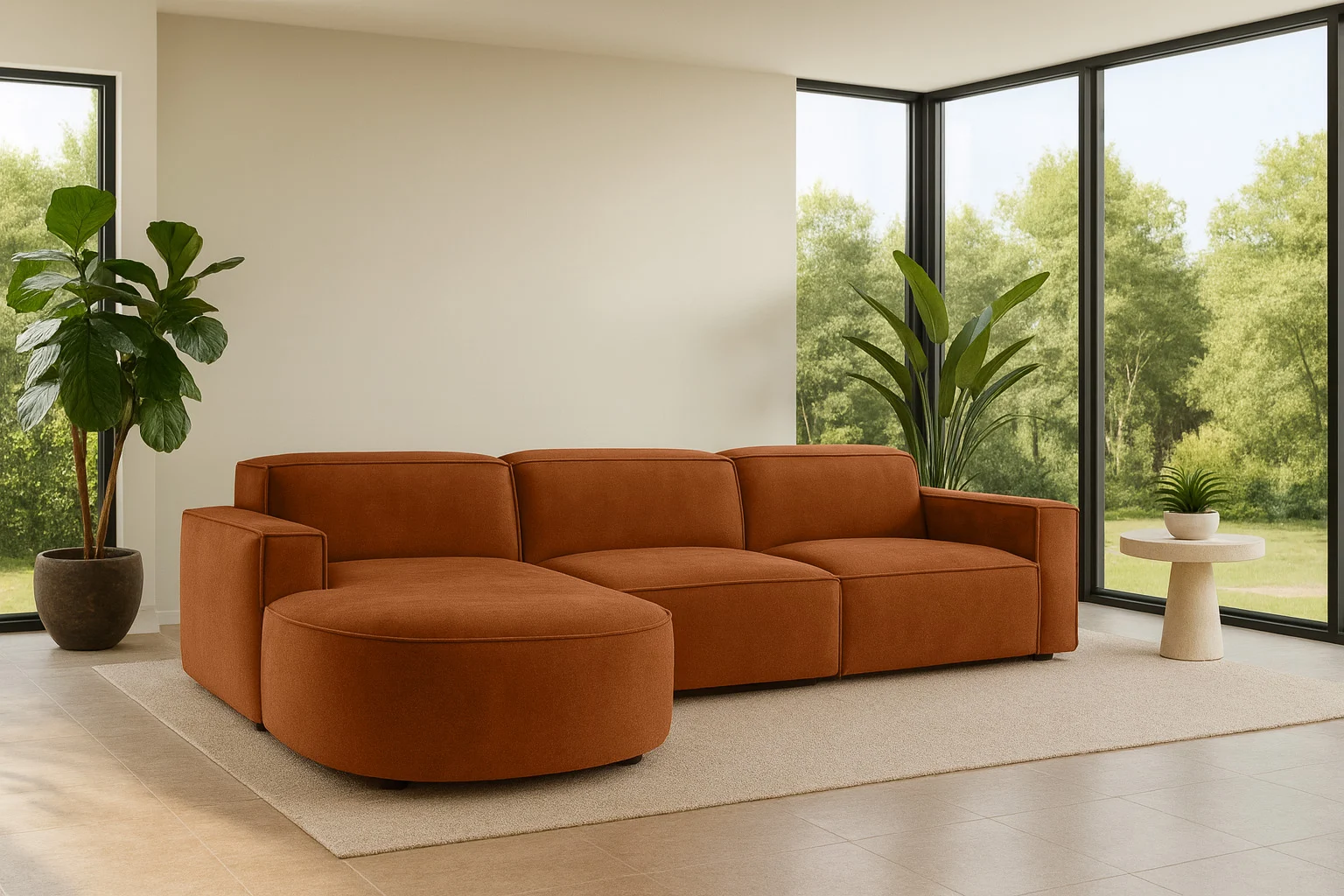 Ecksofa Cursal Round – modulares L-Sofa mit sanften Rundungen stoff Salvador