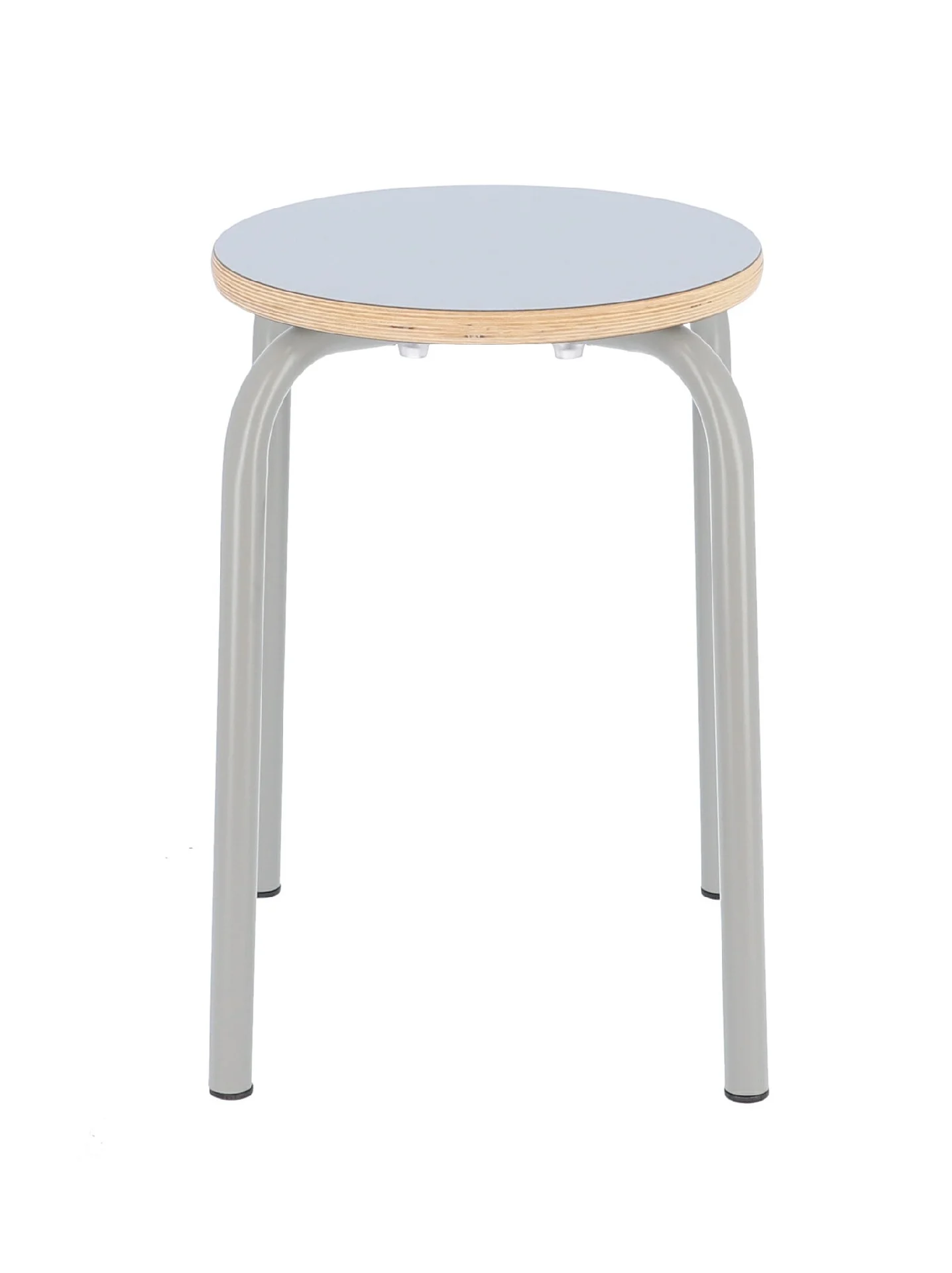 Hocker Paris Metall und Multiplex, modern stapelbar, taupe, 4-Fuß-Design für Indoor