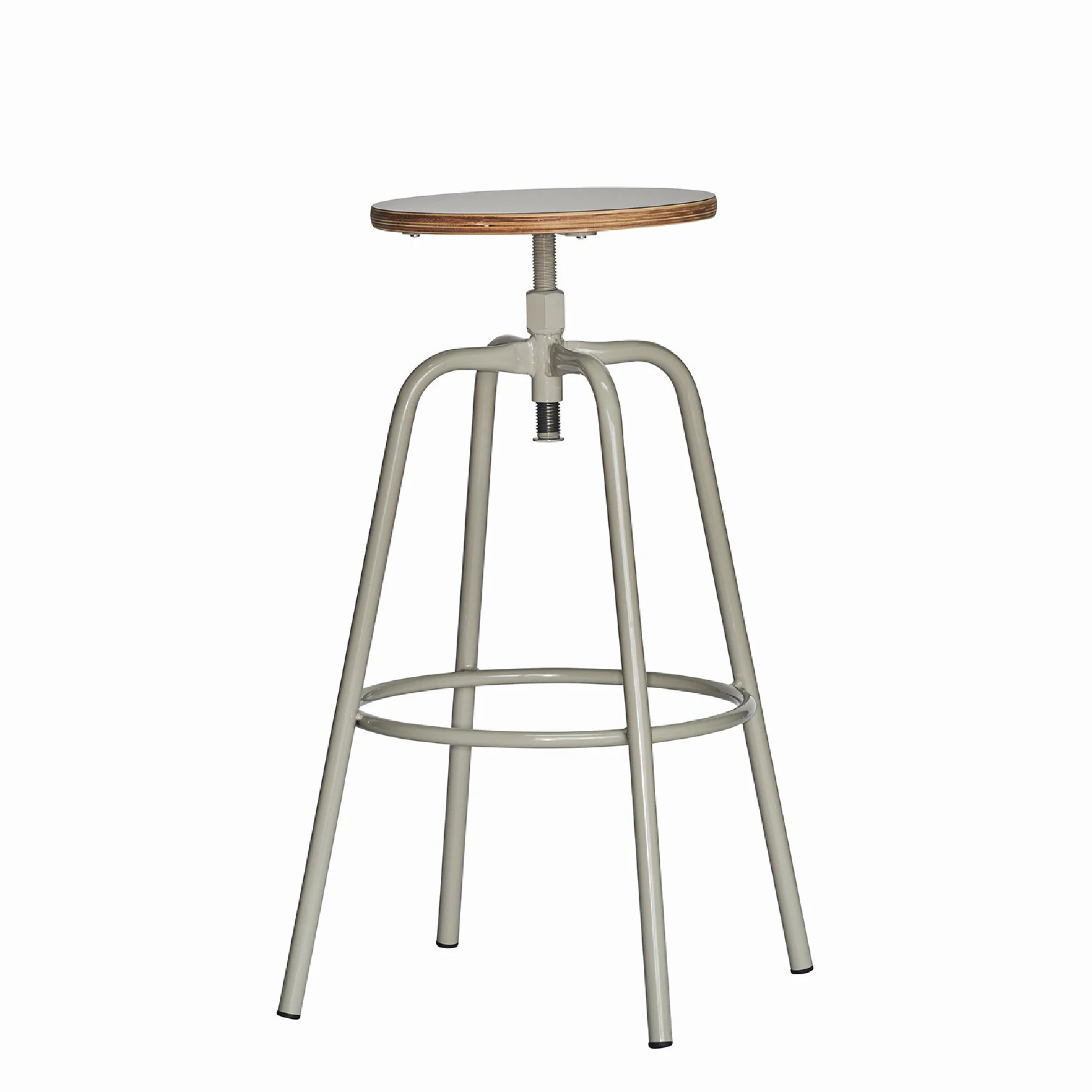 Barhocker Paris Metall und Multiplex, modern höhenverstellbar, taupe, robust und pflegeleicht - Jan Kurtz