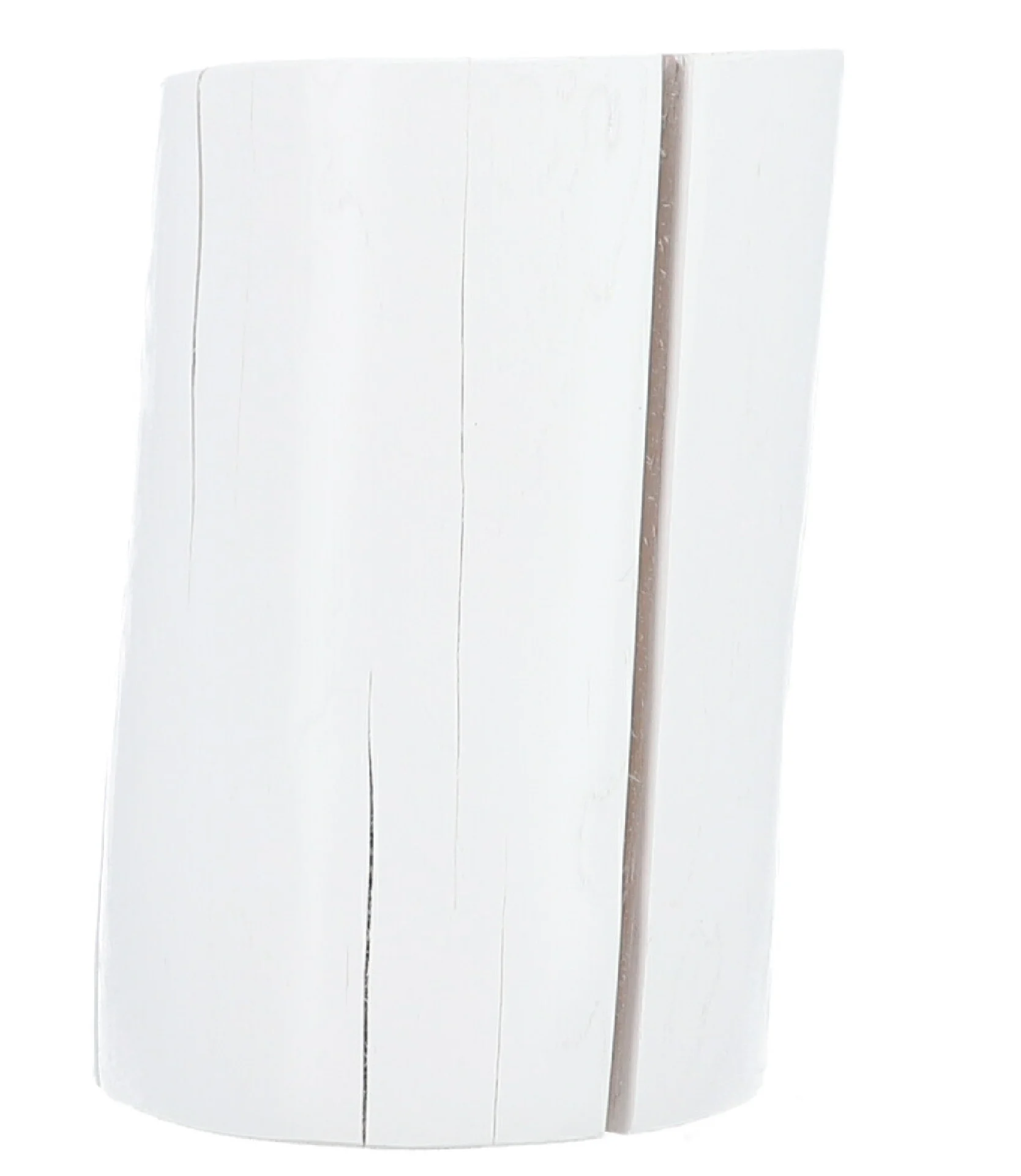 Beistelltisch Block rund, Kernesche massiv, moderner Stil, Weiß, Höhe 46 cm - Jan Kurtz