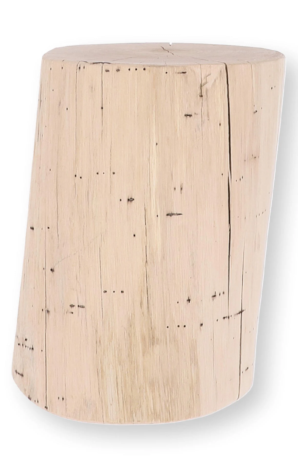 Hocker Block Eiche massiv, rundes Design, natur, 46 cm Höhe, jedes Stück ein Unikat - Jan Kurtz