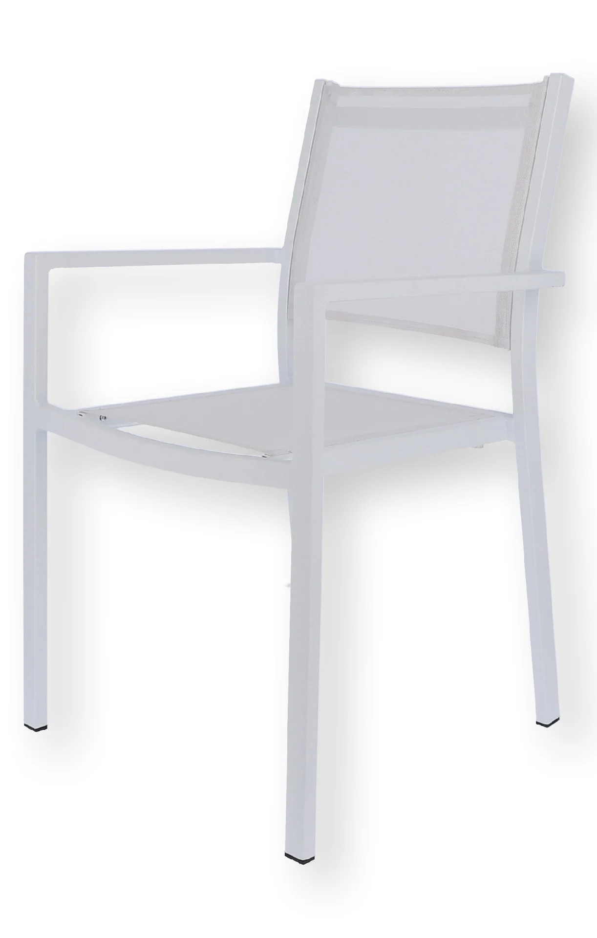 Stuhl Aria aus Aluminium und Textilene, Outdoor-Stapelsessel, modern, Weiß