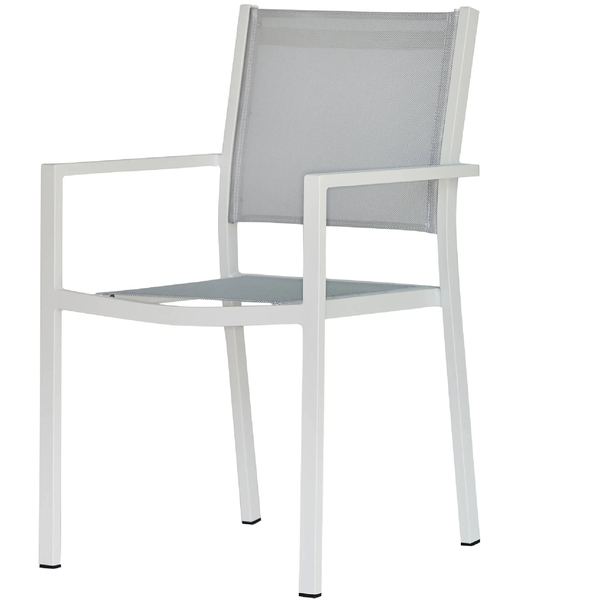Stuhl Aria aus Aluminium und Textilene, stapelbar, modern, Outdoor, weiß grau - Fiam