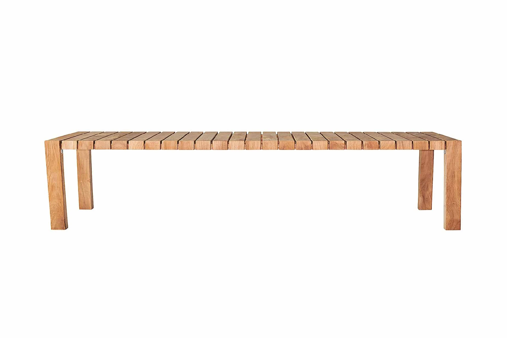 Gartenbank Manti aus Teakholz, modern massiv, natur, 152 cm, witterungsbeständig für Outdoor - Jan Kurtz