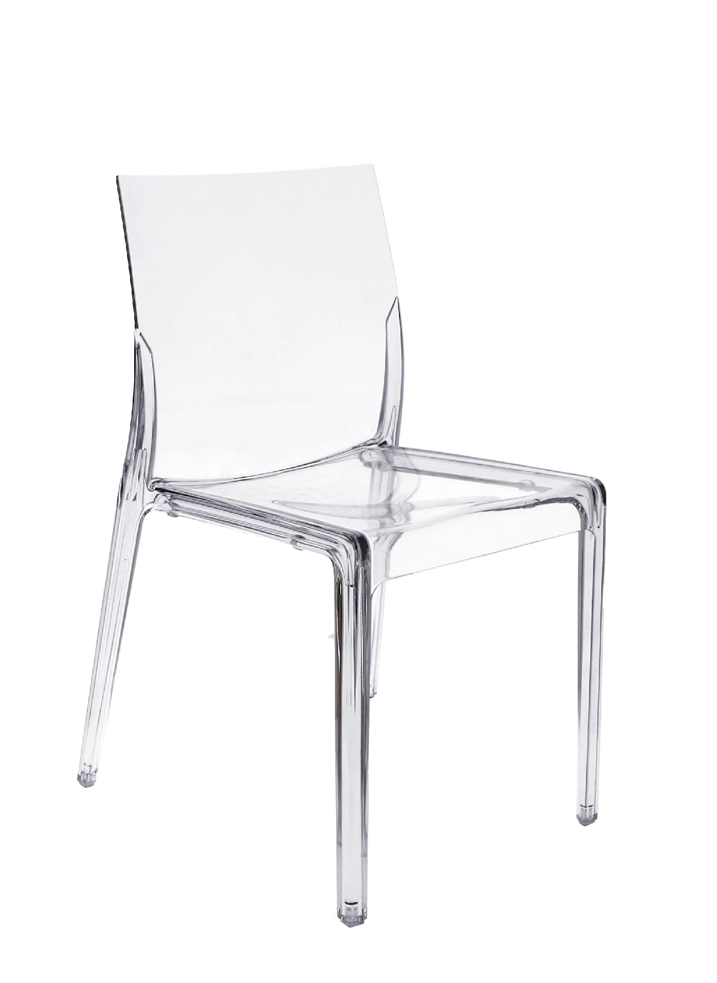 Stuhl Mia aus transparentem Polycarbonat, modernes Design, stapelbar, von Jan Kurtz