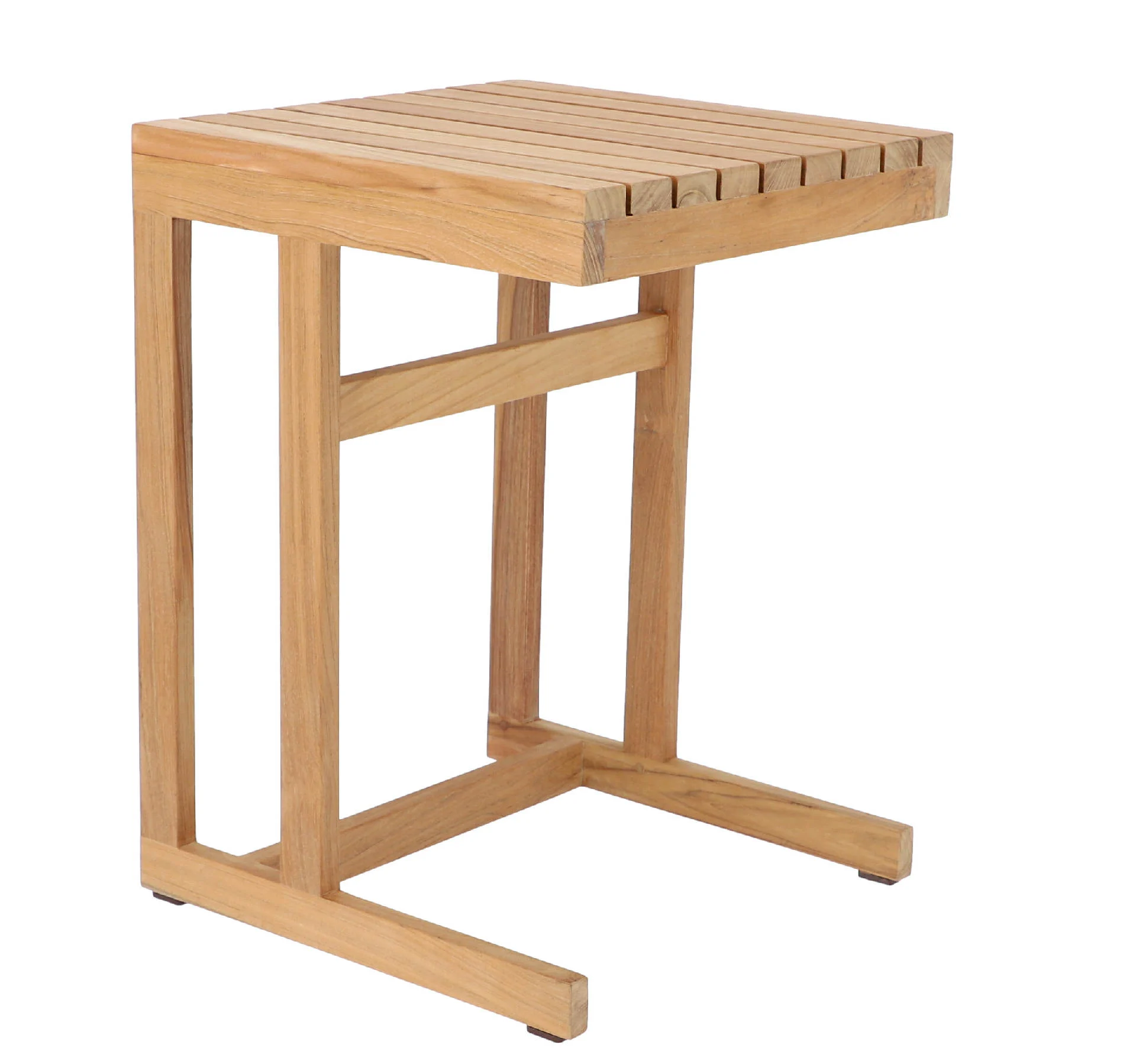 Beistelltisch Cero aus Teakholz, massiv und quadratisch, natur, Outdoor geeignet, 40x40x55 cm - Jan Kurtz