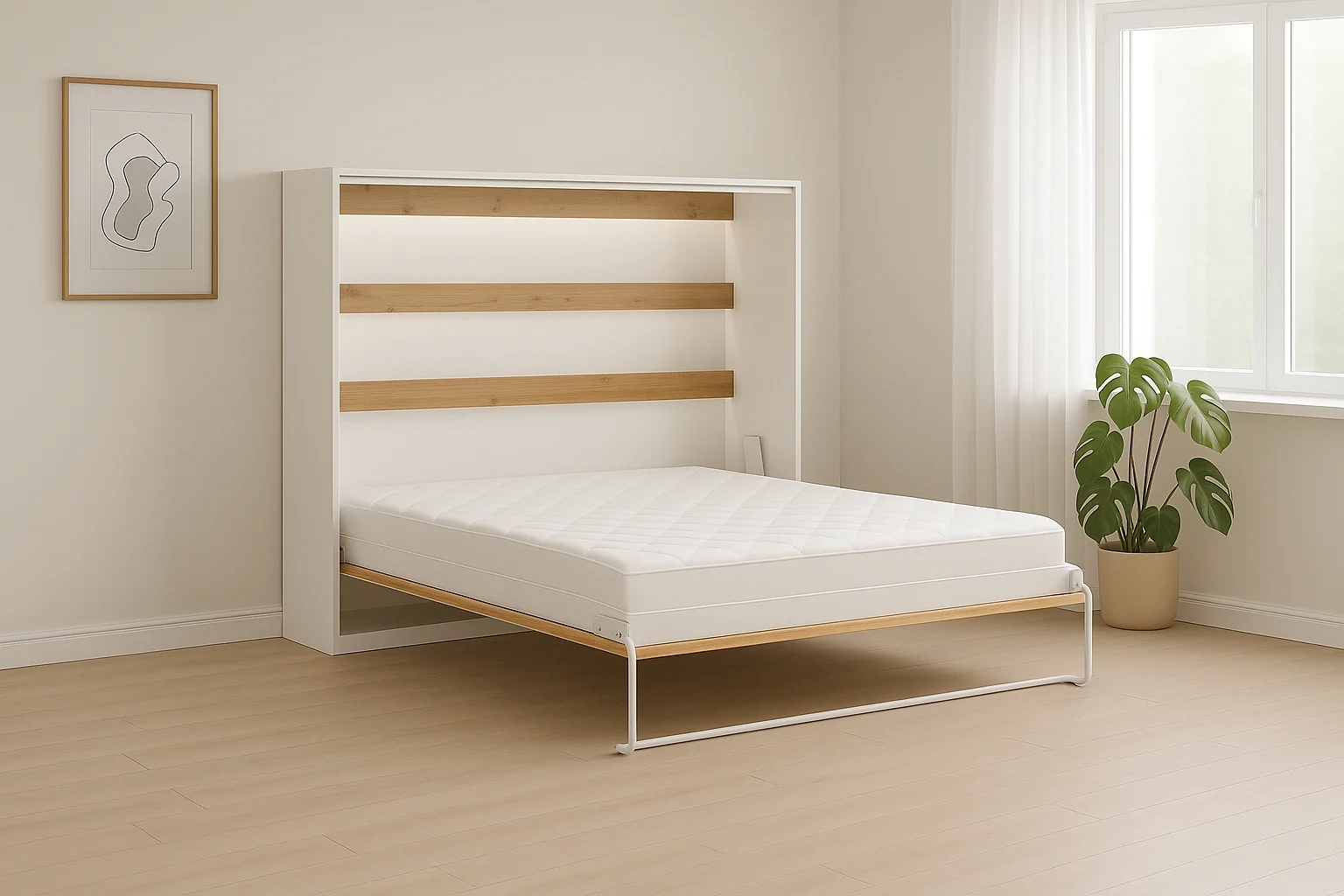 Schrankbett Perfekt 160×200 ein horizontales , das Design und Funktionalität vereint mit Matratze